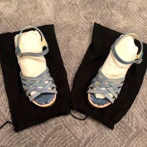 Chanel Light Blue Heeled Sandals